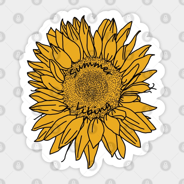 Sunflowers Summer Vibing Sticker by ellenhenryart